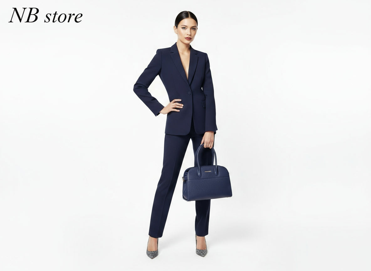 borsa blu in pelle coco nuda