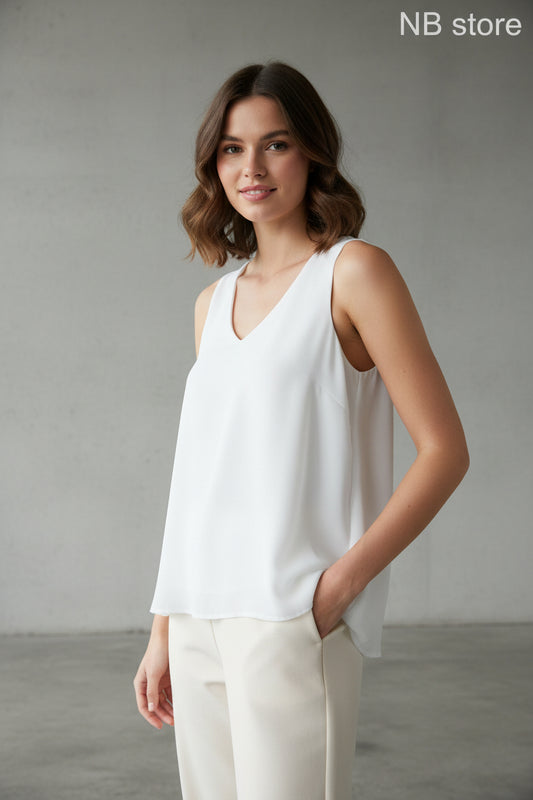 Top bianco donna