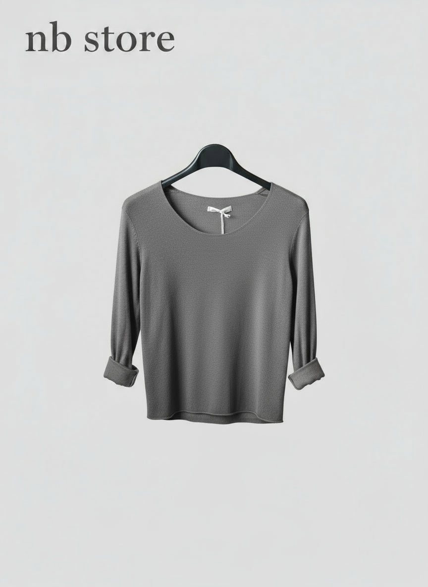 maglia a maniche grigio chiaro