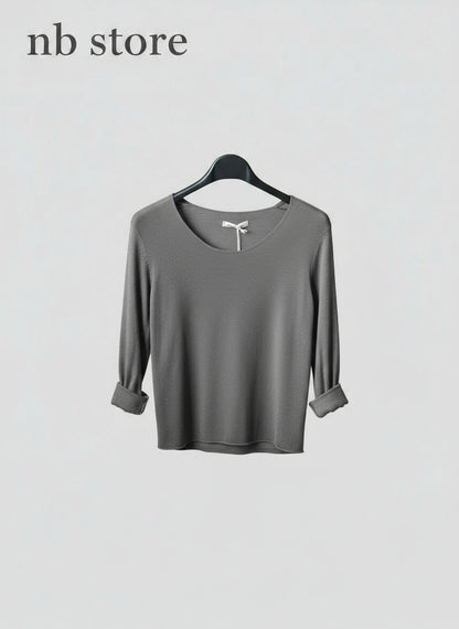 maglia a maniche grigio chiaro
