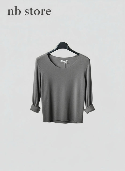 maglia a maniche grigio chiaro