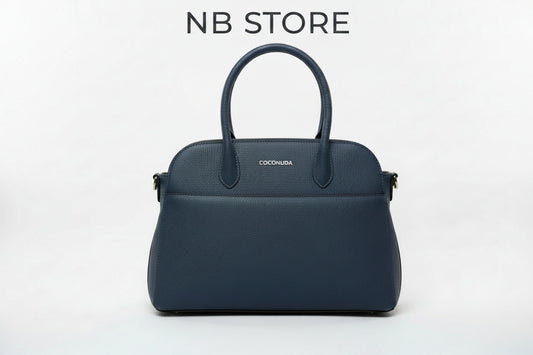 borsa blu in pelle coco nuda