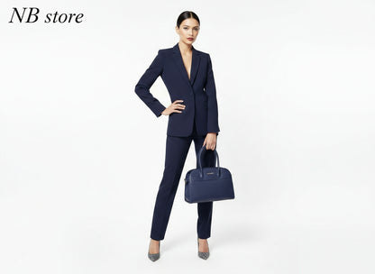 borsa blu in pelle coco nuda