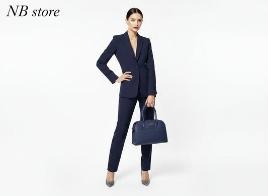borsa blu in pelle coco nuda