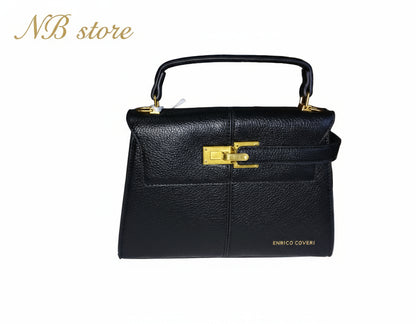 borsa in pelle nera enrico coveri