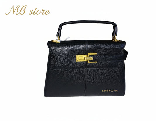 borsa in pelle nera enrico coveri