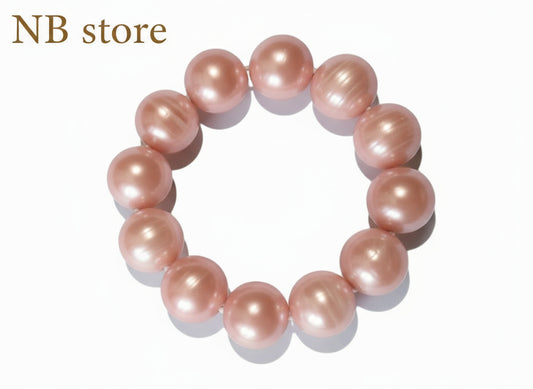 bellissimo bracciale con perle rosa grandi