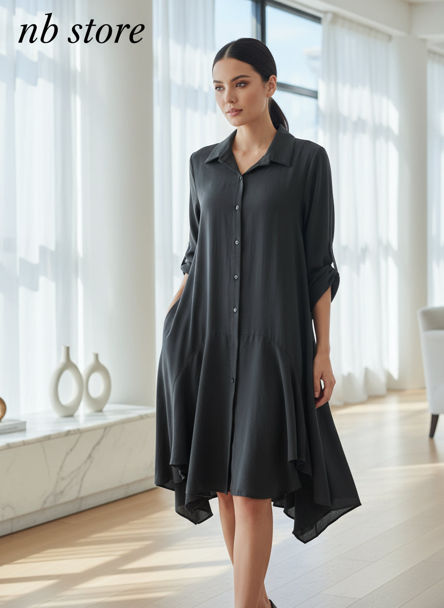 maglia a vestito maniche lunghe grigio scuro