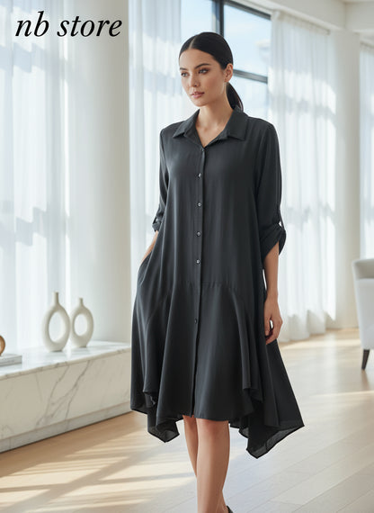 maglia a vestito maniche lunghe grigio scuro
