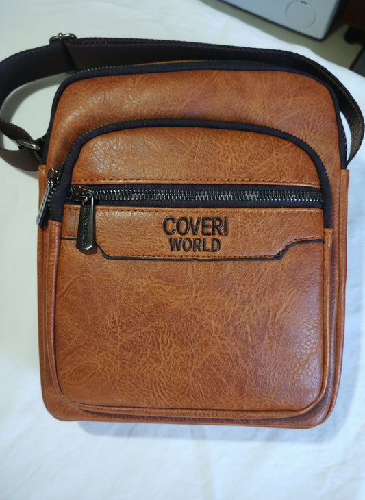 Tracolla in cuoio marrone Enrico Coveri con zip