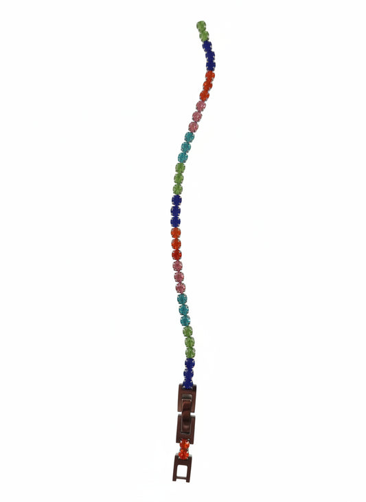 bracciale argentato con pietre COLORATE