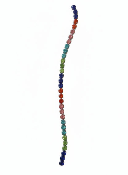 bracciale argentato con pietre COLORATE