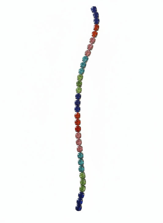 bracciale argentato con pietre COLORATE
