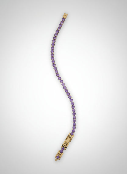 bracciale dorato con pietre viola