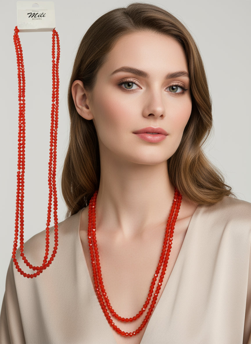 collana fina brillante filo doppio