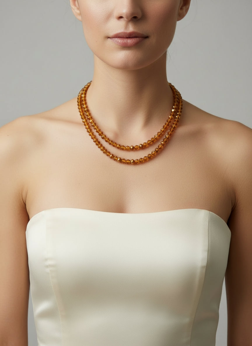 collana fina brillante filo doppio