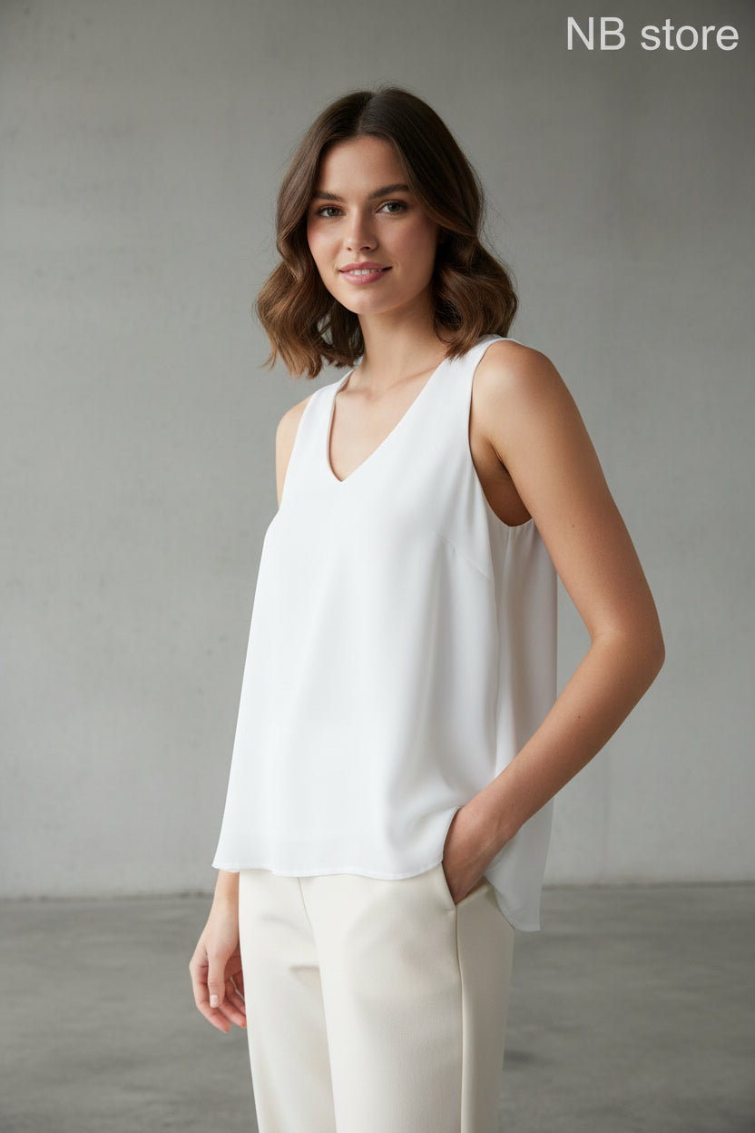 Top bianco donna