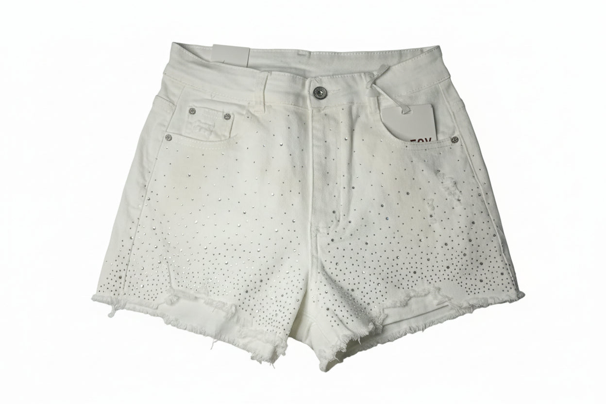 pantaloncini donna brillantini bianchi