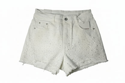 pantaloncini donna brillantini bianchi