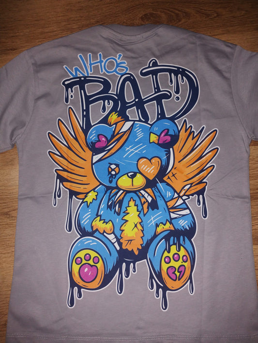 T-shirt Bad grigio