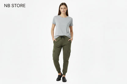 Pantatuta cargo unisex verde militare -  f 2429