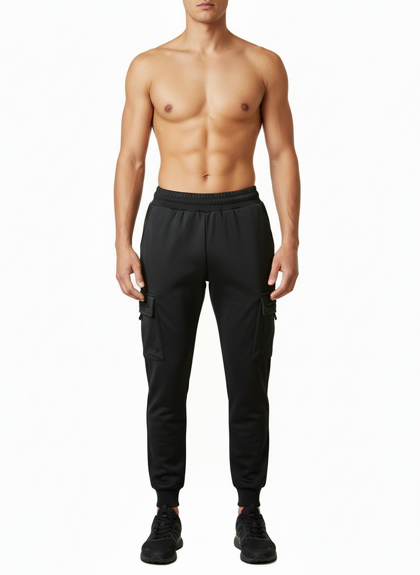 Pantatuta cargo neri unisex   f 2429
