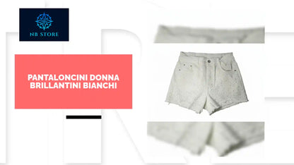 pantaloncini donna brillantini bianchi by@Outfy