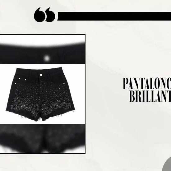 pantaloncini donna brillantini neri by@Outfy