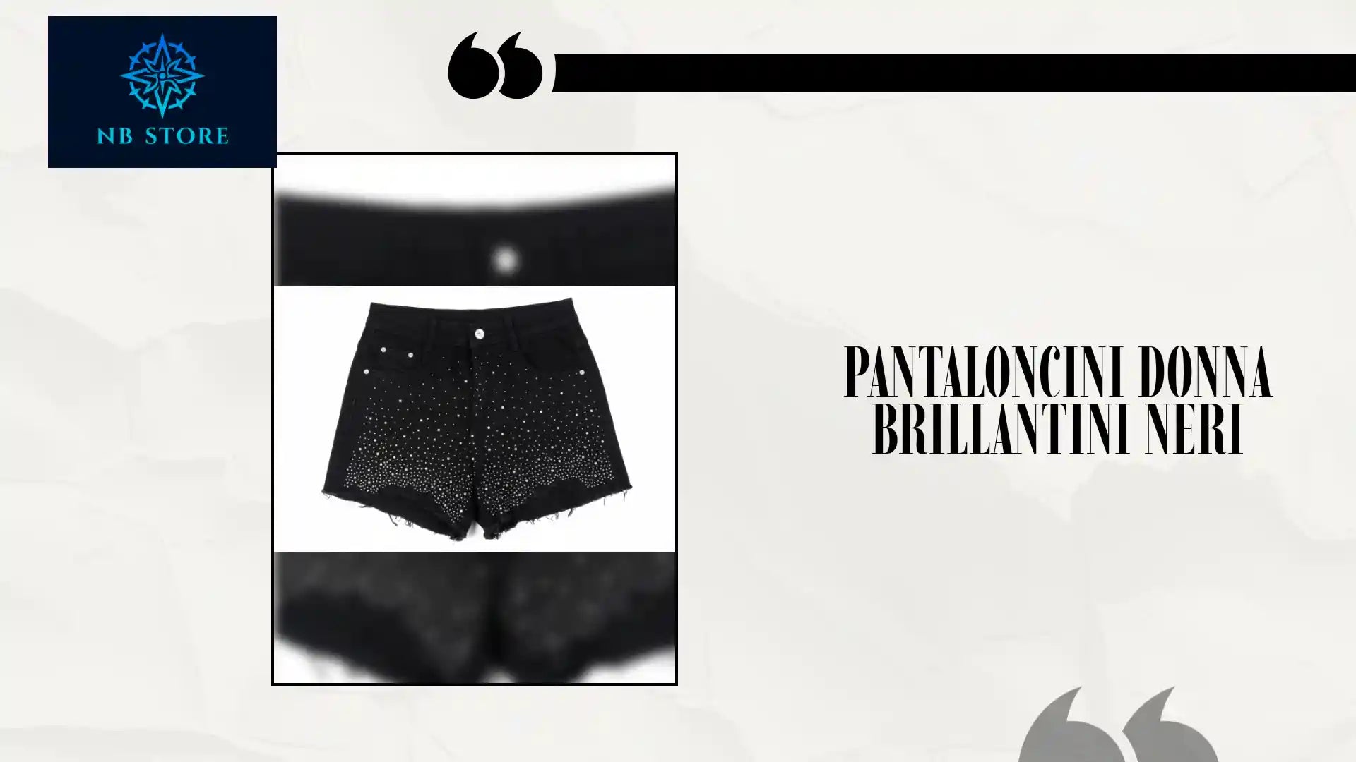 pantaloncini donna brillantini neri by@Outfy